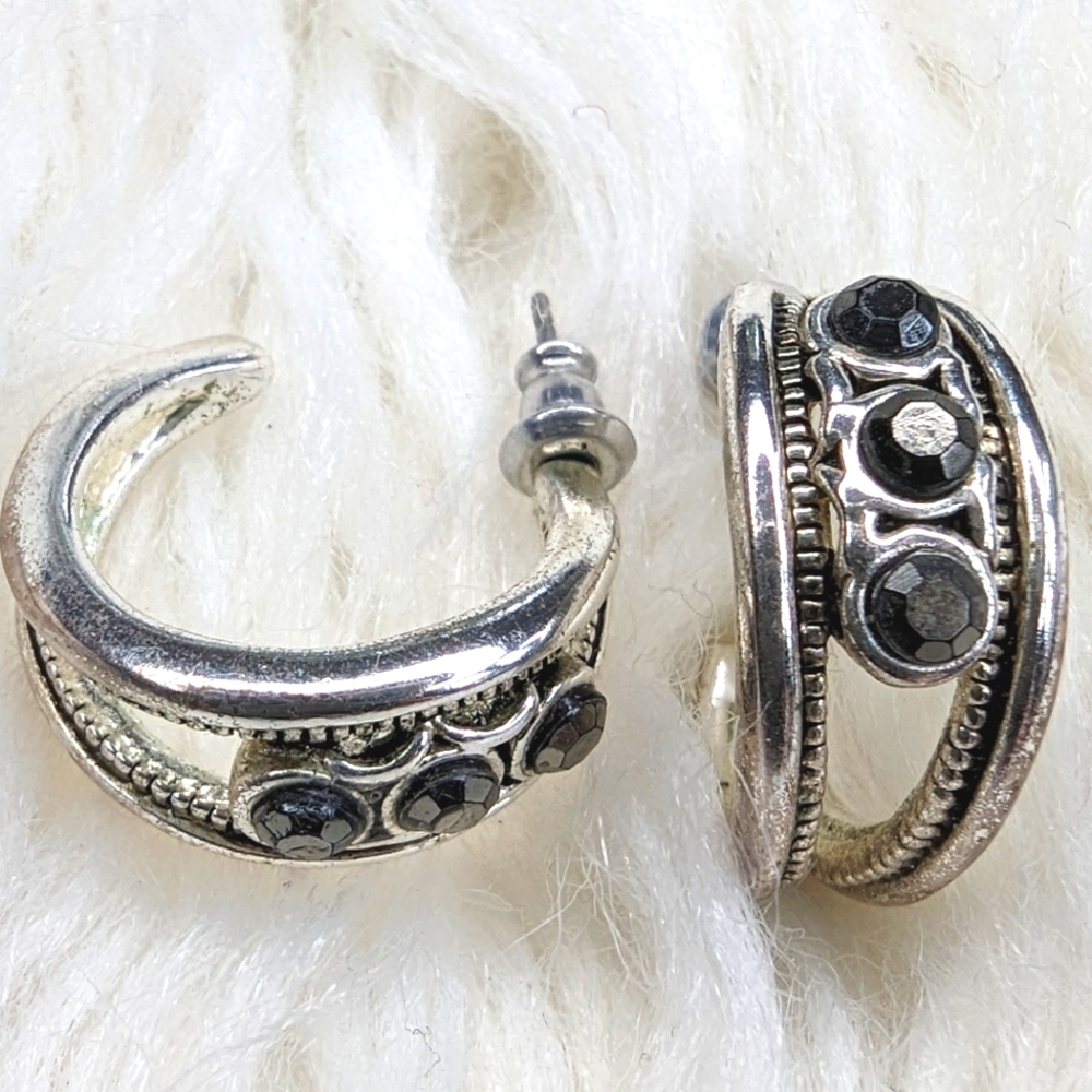 Silverstone Crystal Hoop Earrings